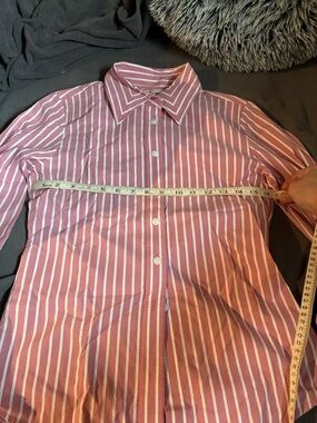 Tommy Hilfiger Pink and White Striped Dress Shirt